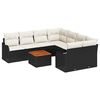 vidaXL Set Divano da Giardino 9 pcs Nero e Crema polyrattan