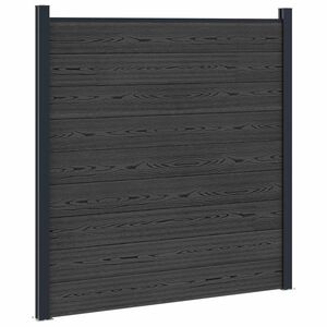 vidaXL Pannello di Recinzione WPC e Alluminio Nero