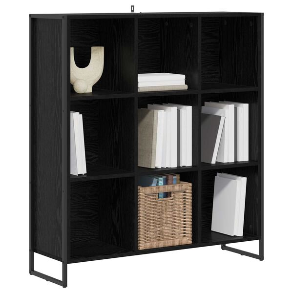 vidaXL Armadio per Libri Rovere Nero 99.5 x 30 x 108.5 cm