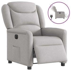 vidaXL Poltrona Elettrica Reclinabile Grigio Nuvola in Tessuto