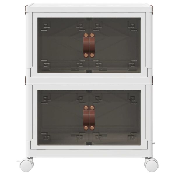 vidaXL Scatola Portaoggetti con Ruote 2 Livelli 28 L 48,5x29,5x59,5 cm