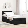 vidaXL Pouf Letto con Materasso Nero 100x200 cm in Tessuto