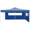 vidaXL Gazebo Pieghevole con 2 Pareti 5x5 m Blu