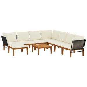 vidaXL 9 pz Legno massiccio di acacia e corda Naturale