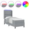 vidaXL Letto a Sorgente LED Grigio chiaro 90 x 190 cm Tessuto
