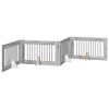 vidaXL Cancello per cani pieghevole con supporti 4 pz Sonoma grigio