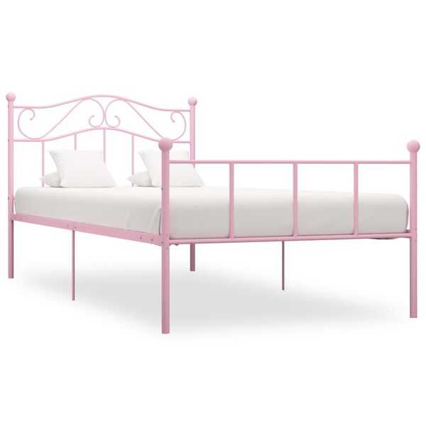 vidaXL Giroletto Rosa in Metallo 90x200 cm