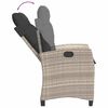 vidaXL Set Pranzo da Giardino 9pz con Cuscini Grigio Chiaro Polyrattan