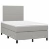 vidaXL Letto a Molle Materasso e LED Grigio Chiaro 120x190 cm Tessuto