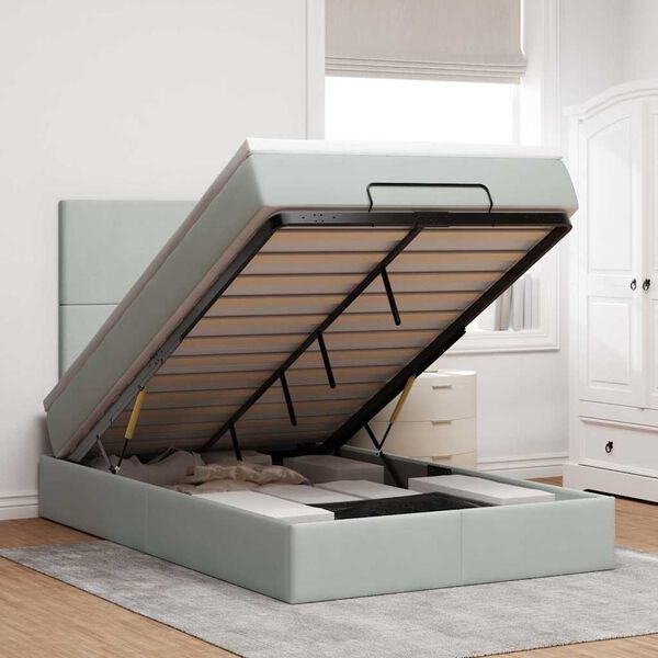 vidaXL Struttura Letto Pouf con Materassi 120x190 cm Velluto