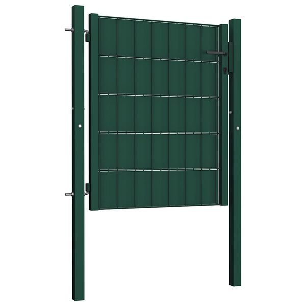 vidaXL Cancello per Recinzione in PVC e Acciaio 100x81 cm Verde