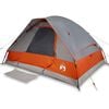 vidaXL Tenda da Campeggio a Cupola 4 Persone Grigio e Arancione
