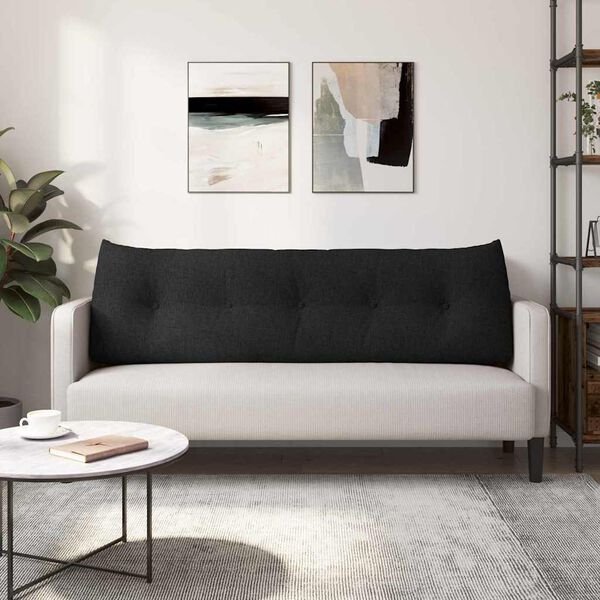 vidaXL Cuscino per Schiena Nero 160 x 24 x 50 cm Tessuto