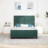 vidaXL Letto a molle con testiera Verde Scuro 140 x 190 cm Velluto