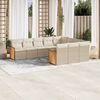 vidaXL Set Divano da Giardino 10 pz con Cuscini Beige in Polyrattan