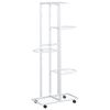 vidaXL Fioriera a 5 Piani con Ruote 44x23x100 cm Ferro Bianco