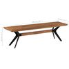 vidaXL Panca da Pranzo Legno Massello d'Acacia e Acciaio 160x40x45 cm