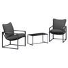 vidaXL Set Divano da Giardino 3 pz Nero e antracite Acciaio