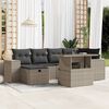 vidaXL Set Divani da Giardino 7pz con Cuscini Grigio Chiaro Polyrattan