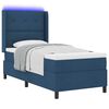 vidaXL Letto a Sorgente LED con materasso Blu 90 x 190 cm Tessuto