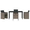 vidaXL Set da Pranzo per Giardino con cuscino 5 pcs Grigio polyrattan