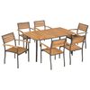 vidaXL Set da Pranzo da Giardino 7 pz in Massello di Acacia e Acciaio