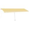 vidaXL Tenda da Sole Retrattile Manuale LED 600x350 cm Giallo Bianco
