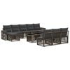 vidaXL Set Divano da Giardino 11 pz Grigio e Grigio Scuro