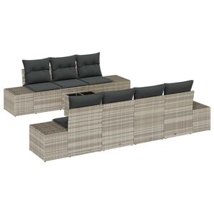 vidaXL Set Divano da Giardino 8 pcs Grigio chiaro polyrattan