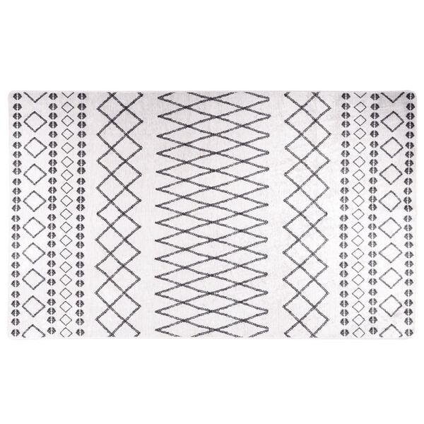 vidaXL Tappeto Lavabile Nero e Bianco 120x170 cm Antiscivolo