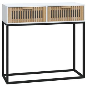 vidaXL Tavolino Consolle Bianco 80x30x75 cm Legno Multistrato e Ferro