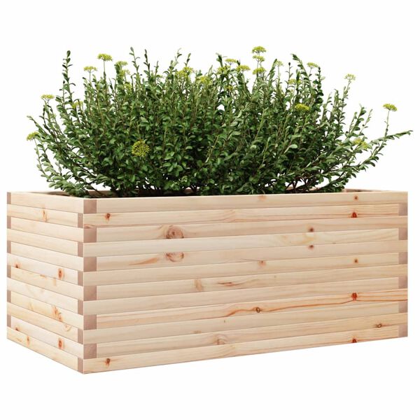 vidaXL Fioriera da Giardino 110x60x46 cm in Legno Massello di Pino
