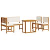 vidaXL Set Panchina da Giardino 4 pcs Marrone Legno di Acacia Massello