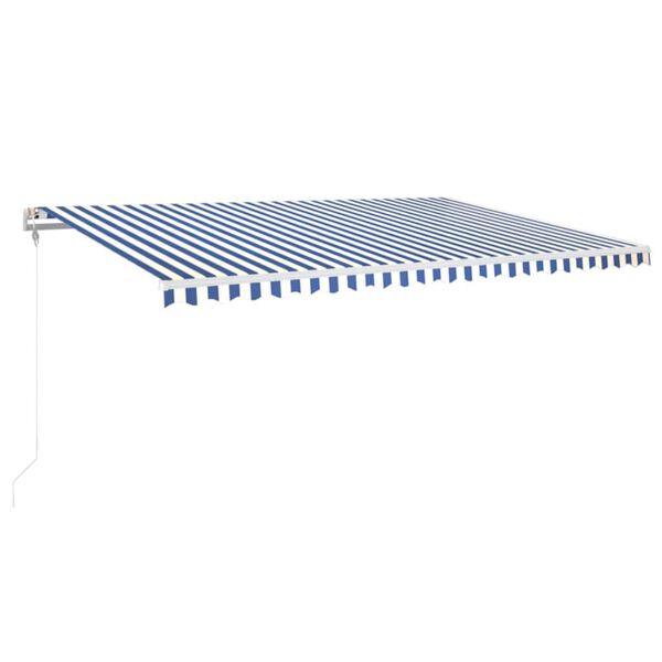 vidaXL Tenda da Sole Retrattile Automatica 500x350 cm Blu e Bianca