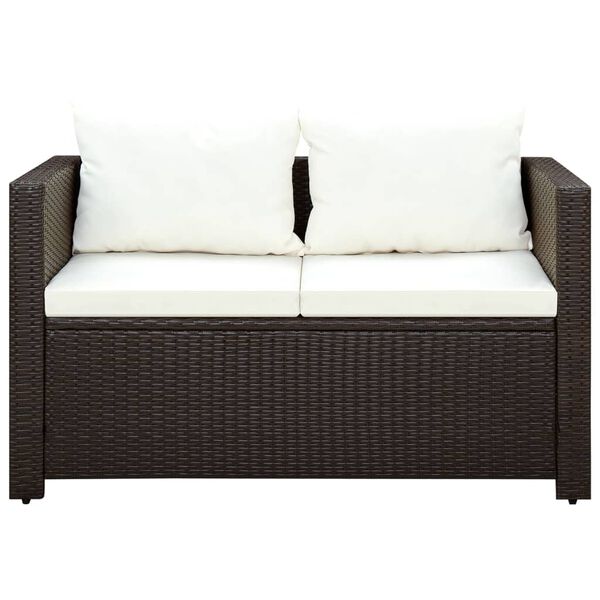 vidaXL Set da Bistrot 3 pz con Cuscini in Polyrattan Marone