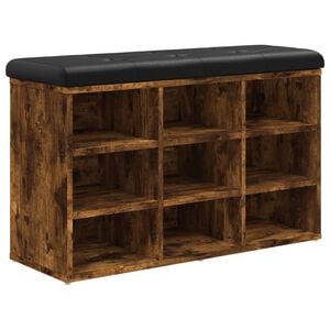 vidaXL Panca Porta Scarpe Rovere Fumo 82x32x50 cm Legno Multistrato