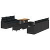 vidaXL Set Divano da Giardino con cuscino 10 pcs Nero