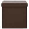 vidaXL Sgabello con Contenitore Pieghevole Marrone in PVC