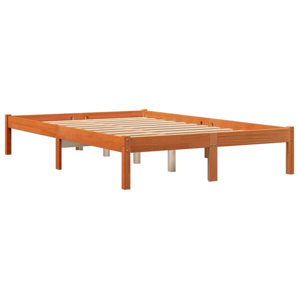 vidaXL Letto senza Materasso Marrone Cera 135x190 cm in Legno di Pino