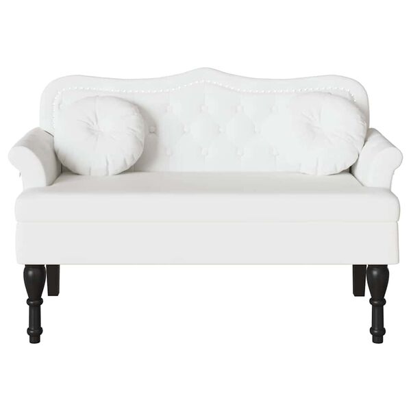 vidaXL Panca Chesterfield Bianco 120,5 x 65 x 75 cm Pelle Sintetica
