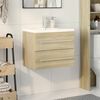 vidaXL Set Mobili da Bagno 2 pz Rovere Sonoma in Legno Multistrato