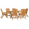 vidaXL Set da Pranzo da Giardino 7 pz in Legno Massello di Teak