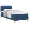 vidaXL Letto a Sorgente LED con materasso Blu 90 x 190 cm Tessuto