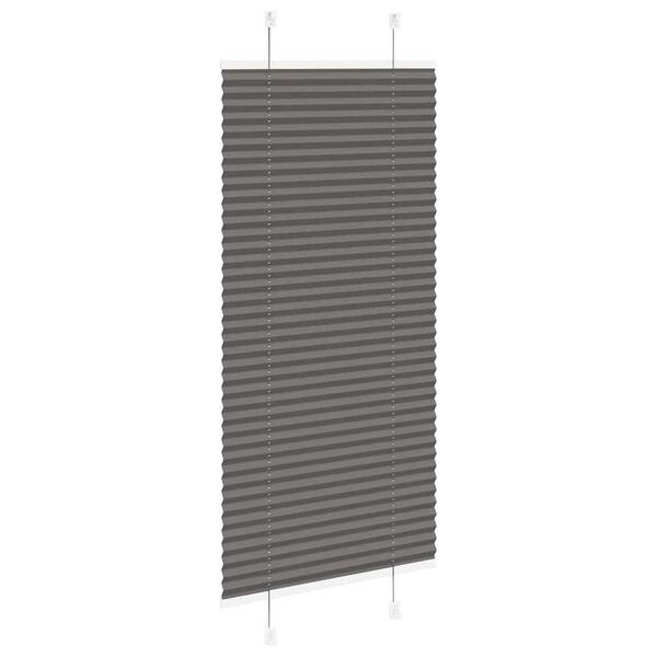 vidaXL Tenda Plissettata Nera 55x150 cm Larghezza Tessuto 54,4 cm
