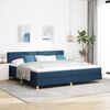 vidaXL Letto a Sorgente LED con strisce LED Blu 200 x 200 cm Tessuto
