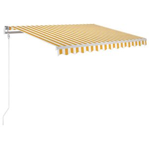 vidaXL Tenda Automatica con Sensore Vento LED 300x250 cm Gialla/Bianca