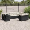 vidaXL Set Divani da Giardino 10pz con Cuscini in Polyrattan Nero