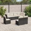 vidaXL Set Divani da Giardino con Cuscini 8 pz Nero in Polyrattan