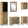 vidaXL Set Mobili da Bagno 5 pz in Legno Massello di Mango