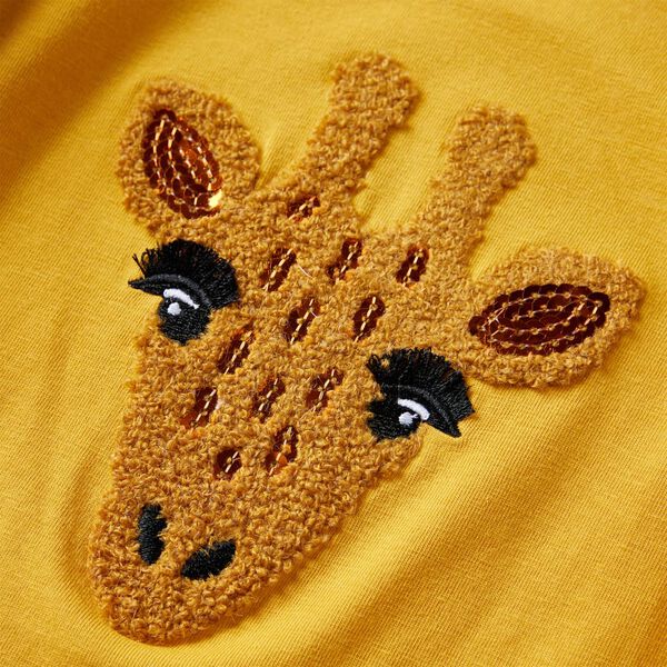 Maglietta per Bambini a Maniche Lunghe Ocra Scuro 140